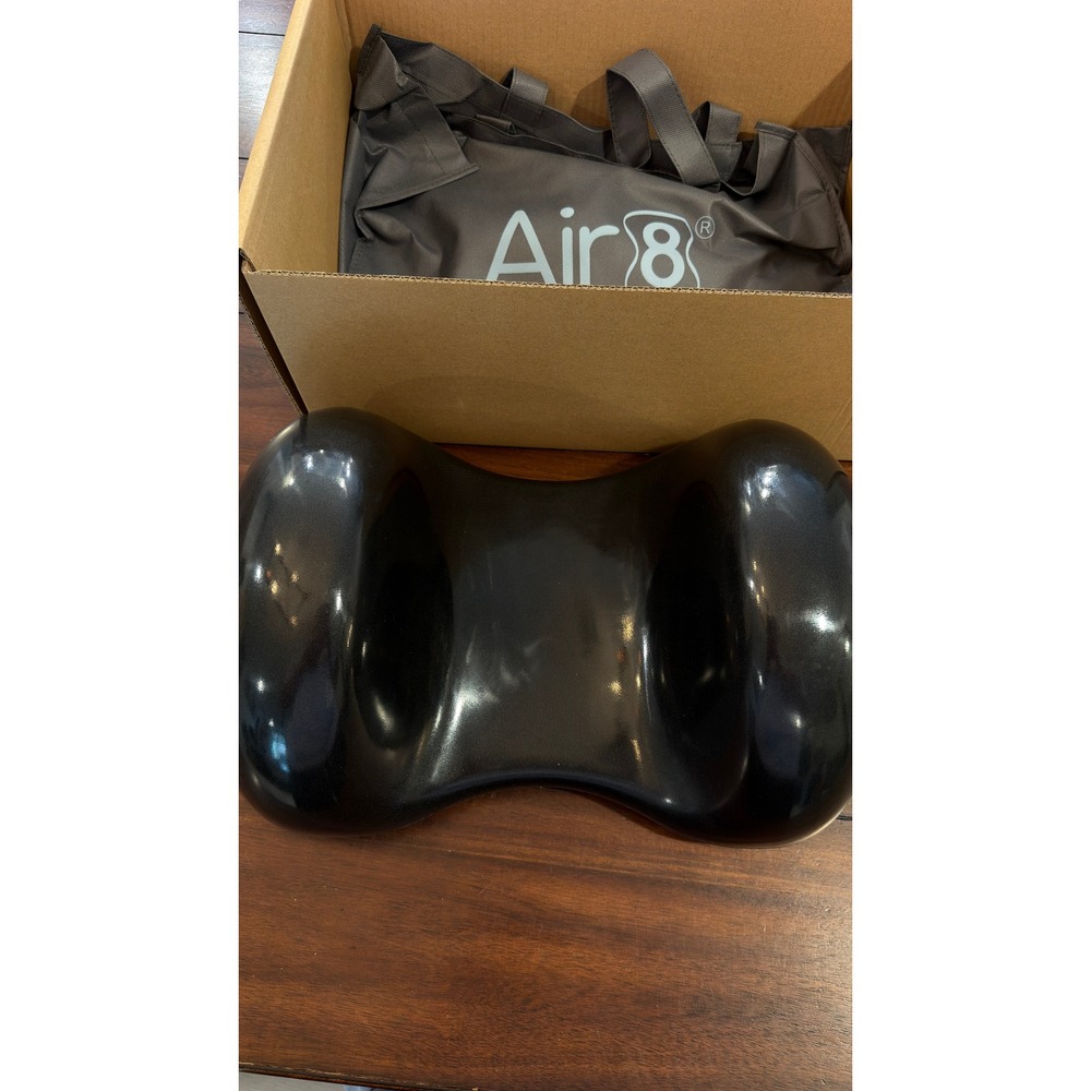 Air8 Multipurpose Exercise Ball Back:up Cushion Black with Pump and Bag NEW NWT